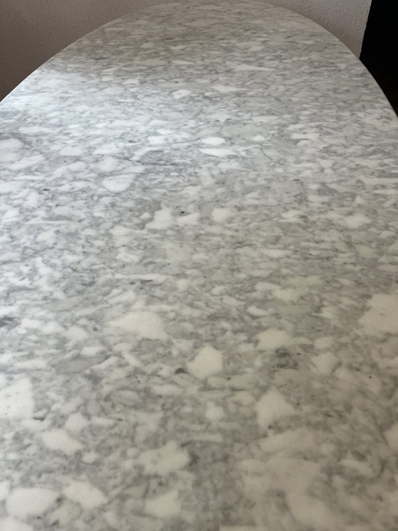 Image 1 of Ovale marmeren tafel van Vittorio INTROINI Uitgever Fratelli Saporiti Italië 1970 