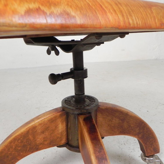 Sedia da ufficio Bauhaus, sedia da studio KRENZER, anni '30 – Sedie girevoli, Ghisa, Legno (photo 24 of 28)