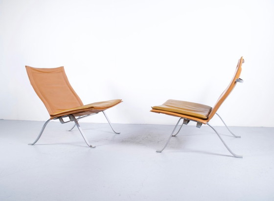 Image 1 of IMPONENTE COPPIA DI POLTRONE IN PELLE E ACCIAIO DEGLI ANNI '60