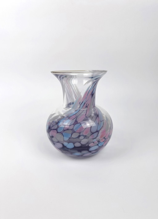 Italian glass vase Spotted Swirl