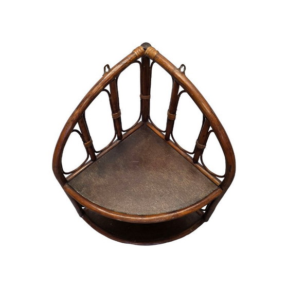 Image 1 of Vintage Rotan wandhoek etagere