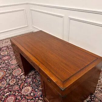 Scrivania da campagna Eichholtz classica inglese, Scrivanie, Legno, Ottone, Marrone, Chesterfield (foto 18 di 20)