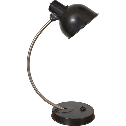 Vintage desk lamp in bakelite and brushed steel for Helion Veb Leuchtenbau, Germany 1950s