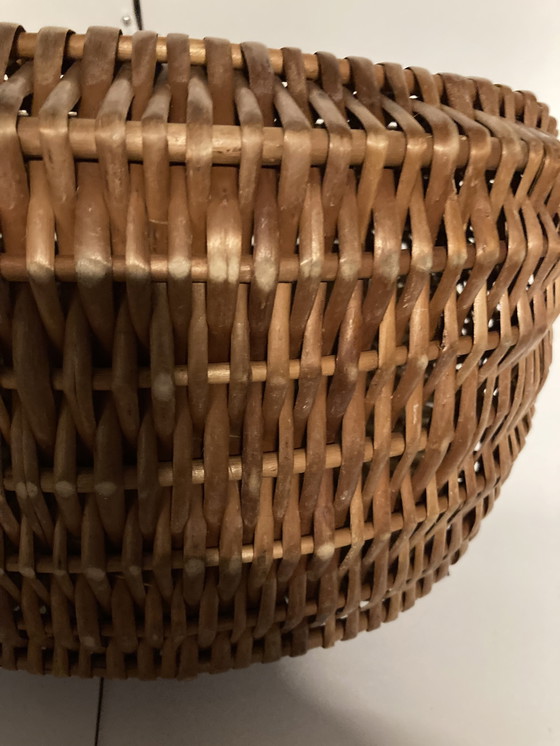 Image 1 of Vintage rieten boodschappenmand uit de jaren 70, Frans vakmanschap