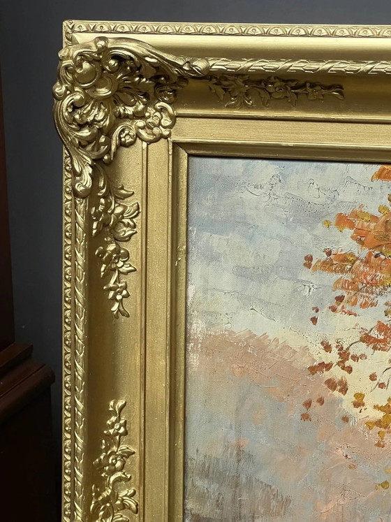 Herfstlandschap. Olieverf op doek. – Schilderijen & Tekeningen, Canvas (photo 5 of 6)