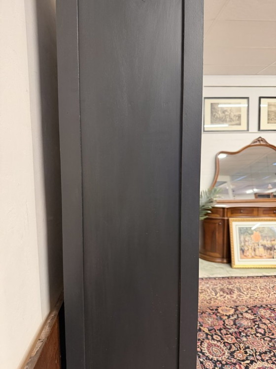 Classic English Teak Books Bookcase Black, Wood, Brass (photo 5 of 15)
