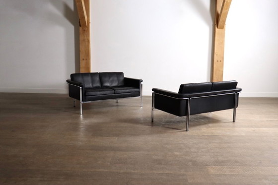 Horst Brüning Model 6912 Canapés 2 places en cuir noir pour Kill International, Allemagne 1967 – Leather (photo 13 of 14)