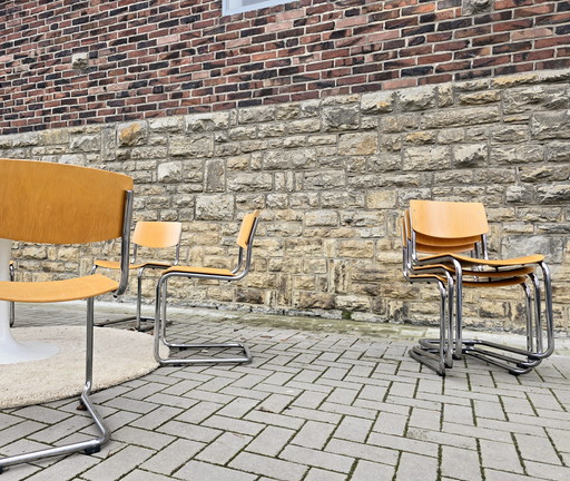 Thonet S 43 stoelen, Bauhaus-stijl, Mid-Century Modern, jaren 60, 70, 50, 30, Vintage