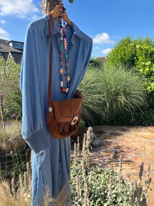Original Ralph Lauren suede shoulder bag – cognac – good vintage condition