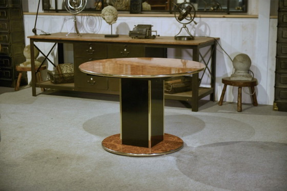 Image 1 of Runder Tisch im Stil von Willy Rizzo, 1970er Jahre