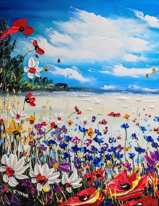 Artist painting - Evelina VINE - Flower Tango