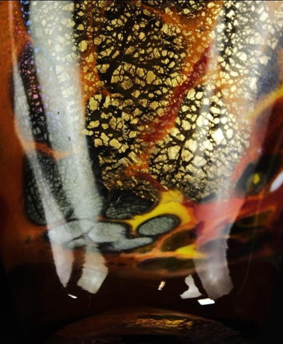 Image 1 of Signed Ada Loumani Expressive Studio Glass Vase (1998)