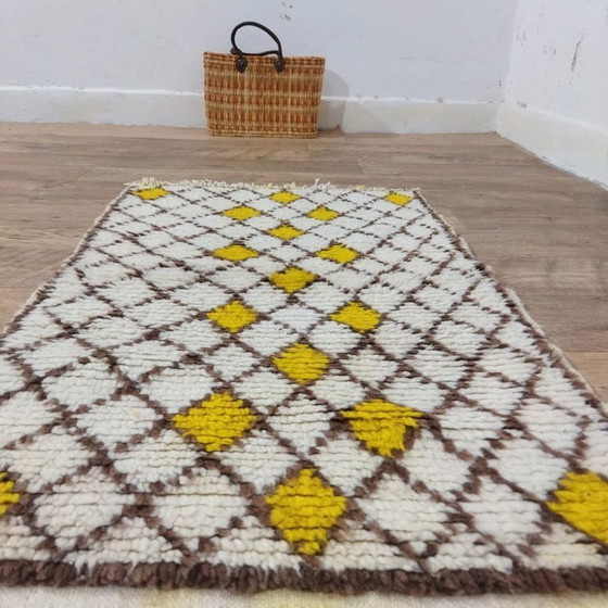 Image 1 of Moroccan Wool Mat (Small) – 100% Wool Boho Style Handwoven (113 × 63 cm)