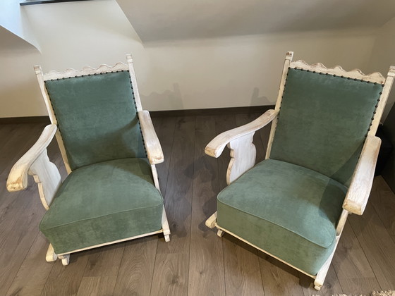 Vintage Reading Armchairs – Metal, Velvet (photo 3 of 5)