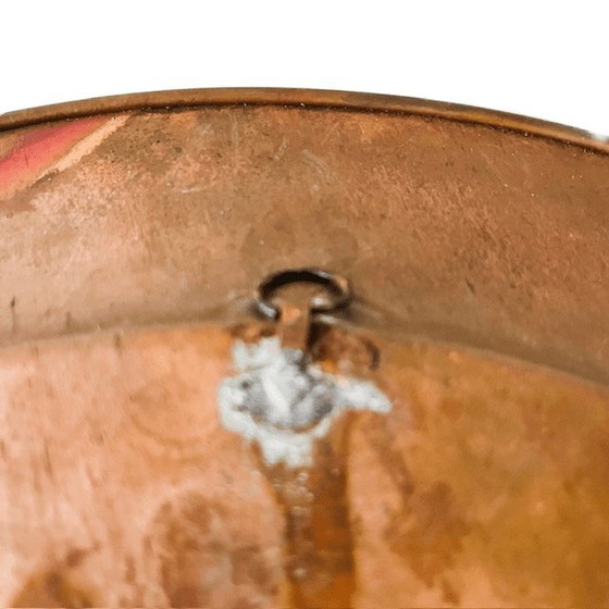 Image 1 of Piatto decorativo turco vintage inciso in rame con fiore di Istanbul, orientale, anni '70