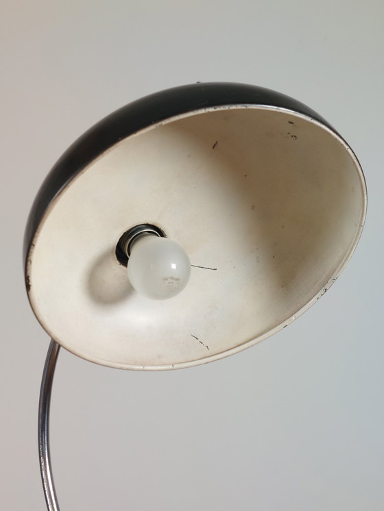 Image 1 of Seltene schwarze verchromte Bauhaus Schreibtischlampe Tischleuchte