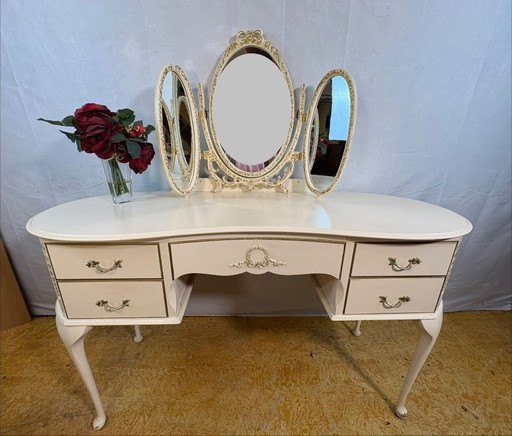 Romantic Vintage Shabby Chic Brocante Dressing Table Louis Style French Chic  A truly beautiful and elegant vintage dressing tab