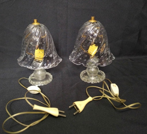 Table Lamps Attributed to Ercole Barovier, Murano, 1940s
