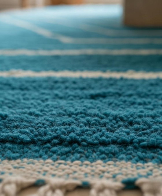 Image 1 of Off-white Moroccan rug with geometric patterns, 250cm x 150cm