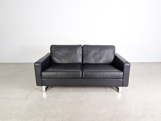 Image 1 of Sofá de dos plazas COR Conseta original, sofá de diseño, piel, negro