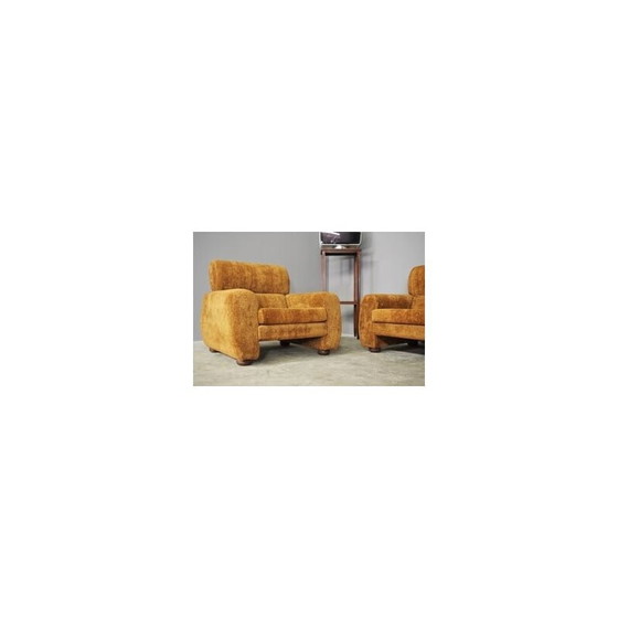 Image 1 of Vintage brown living room set, 1970s