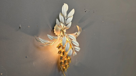 Image 1 of Vintage wandlamp met bloemenmotief van Hans Kögl, jaren 70.