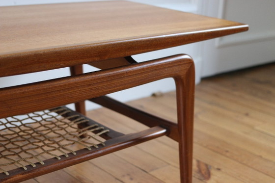 Vintage Scandinavische teakhouten Salontafel Hovmand Olsen, 1960, mogens kod, Bruin, Scandinavian (foto 5 van 7)