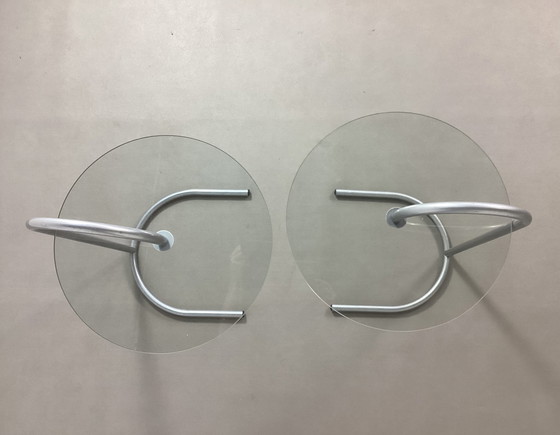 Image 1 of 2 tables vintage Ikea Ry chromées avec verre Björklund 