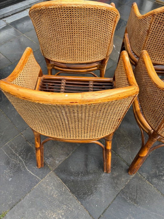 Image 1 of Juego de 4 sillas de ratán estilo MCGuire