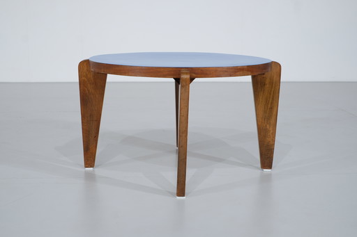 Blue Lacquered Wooden Coffee Table - 1950s