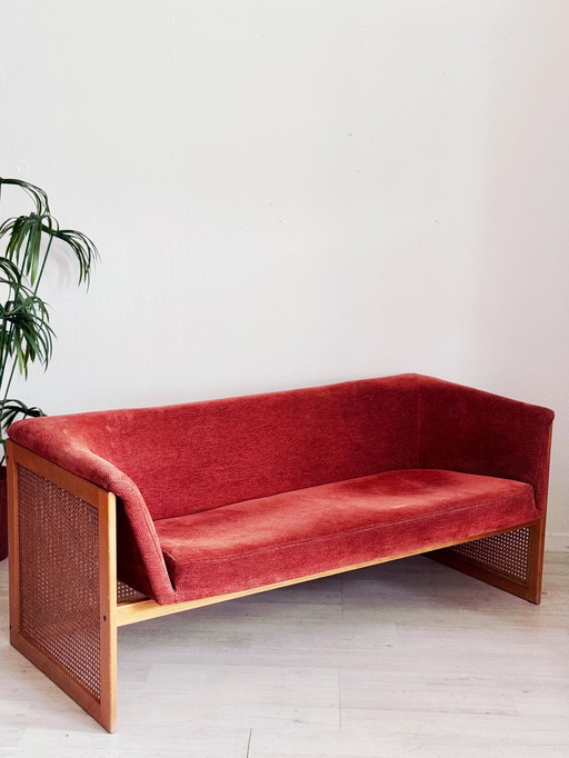 Panca boho vintage anni '70 in fettuccia