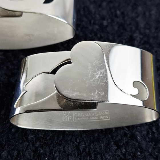 Image 1 of 5 anelli per tovaglioli vintage in acciaio inox WMF Cromargan art deco