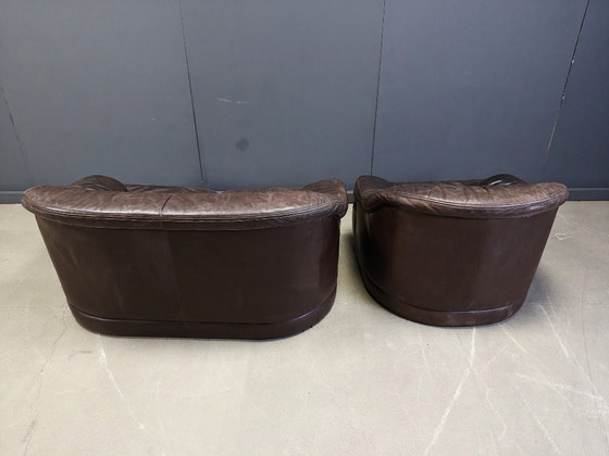 Image 1 of Set di divani in pelle vintage, anni '70