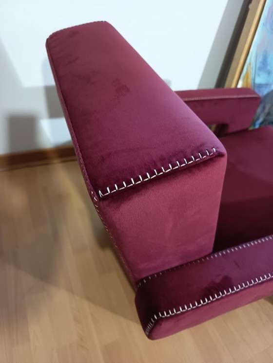 Image 1 of CASSINA 2X Poltrone 637 UTRECHT  (NUOVE MAI USATE) in Velluto 13L Ortigia/Plum con Cuciture in filo Naturale a punta Cavallo