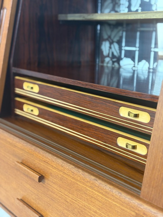 Image 1 of Buffet haut style années 50 / Meuble bar en teck / Meuble de salon / Buffet vintage