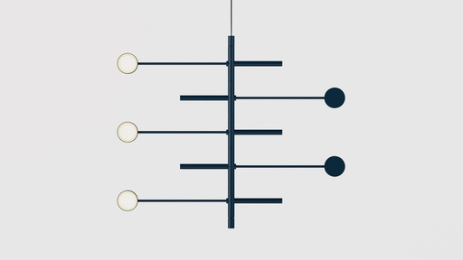 JAPTH KingPin Pendelleuchte mit 5 schwenkbaren Strahlern und Armen in Blau