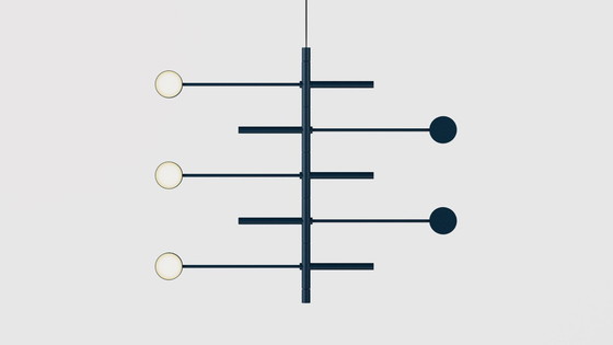 Image 1 of JAPTH KingPin Pendelleuchte mit 5 schwenkbaren Strahlern und Armen in Blau