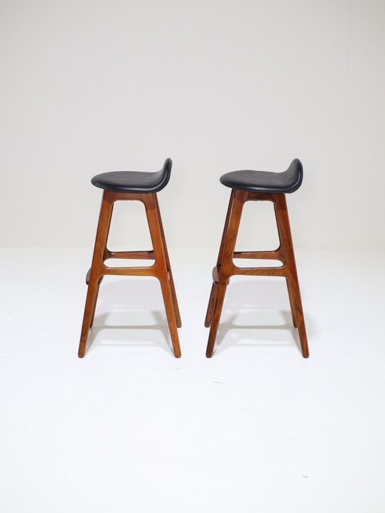 Image 1 of 2x Barhocker Erik Buch OD61 Palisanderholz Dänisch 1960er Jahre