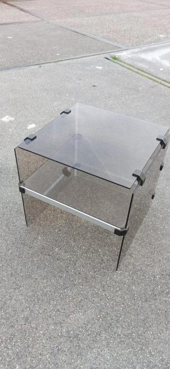 Image 1 of Vintage smoked glass side table