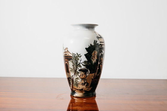 Image 1 of Ceramic Vase with Old Faenza Decoration, Very Rare, 1960s Design Art