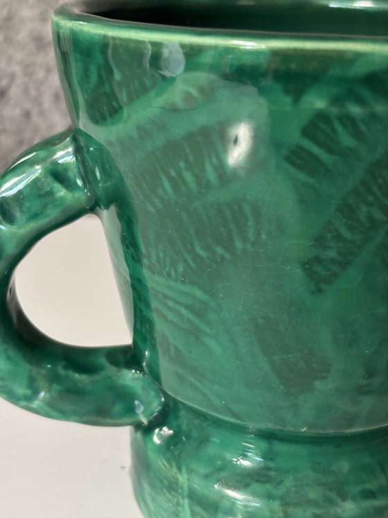 Image 1 of Vase with double handles signed Jean Aubry Vallauris