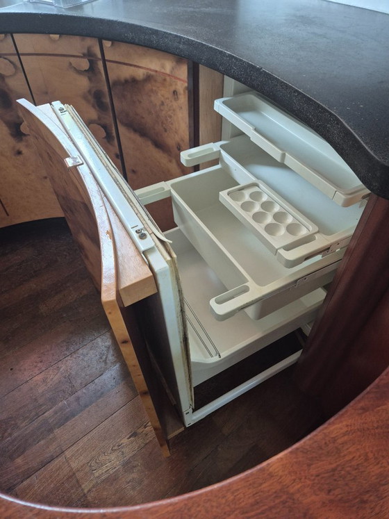Unieke Custom Jugendstil Designkeuken (1996) – Organisch Fineer met Bar & Radiatorombouw – Merk onbekend (photo 5 of 8)
