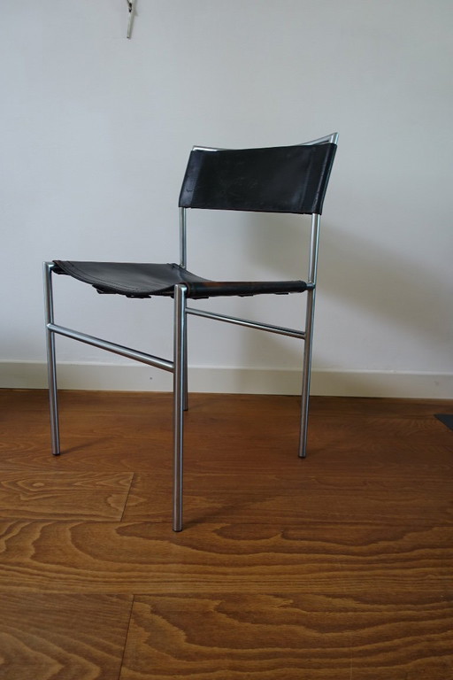 Martin Visser SE 06 Sedia da pranzo/da comodino Prima serie – Spectrum, eetkamerstoelen, Leather, Metal (photo 2 of 19)