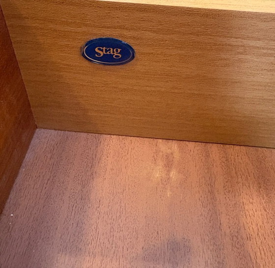 Image 1 of Pair of Vintage Stag Teak Bedside Cabinets – Mid-Century Modern (1960s–1970s)  A stunning pair of Mid-Century Modern teak bedsid