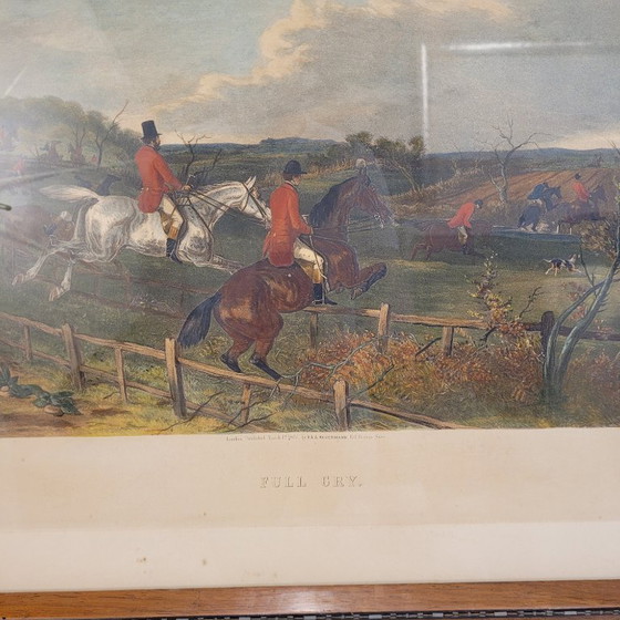 Image 1 of Engraving “Full cry”, J. Harris and William J. Shayer, 1864 - England