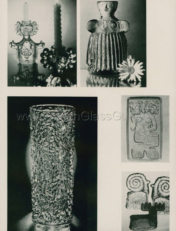 Image 1 of Beeldje van geperst glas / Vintage Steenbok-beeldje van Pavel Panek / Glass Union / Rudolfova Hut / Tsjechië / 1970