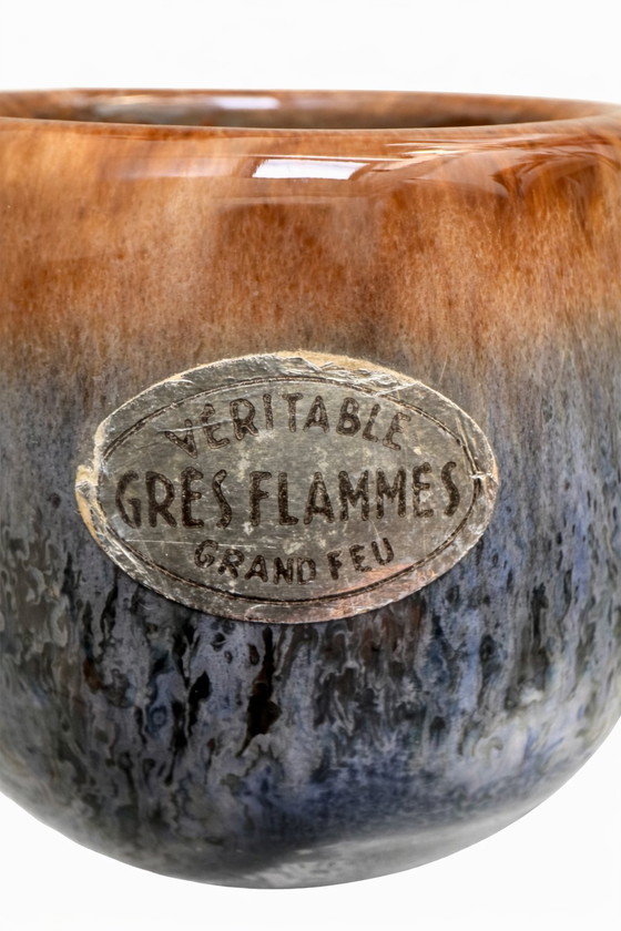 Image 1 of Asbak in de vorm van een Franse pijp van Moulin uit het midden van de 20e eeuw – Grès Flammé Studio Pottery – jaren 70