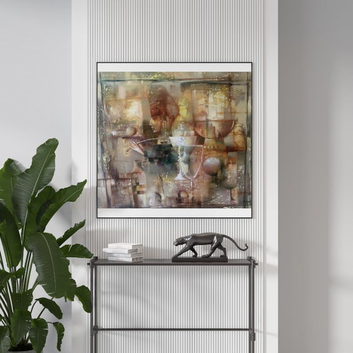 Originales Ölgemälde, abstrakter Expressionismus, Stillleben – schilderijen tekeningen, Canvas (photo 2 of 13)