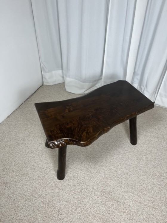 Image 1 of Mesa de centro rústica de madera maciza, estilo Wabi-Sabi, década de 1970.
