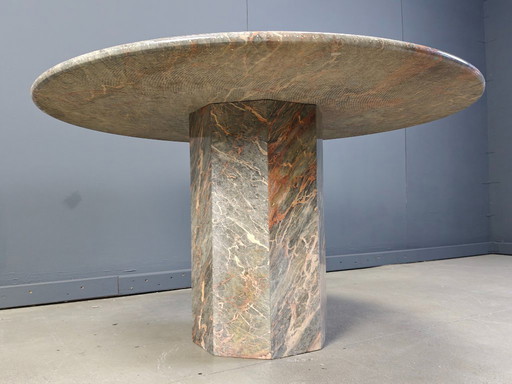 Round italian marble dining table 1970s